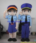 Policeman and Police woman mascot costume