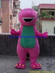 Barney cartoon mascot costume