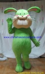 Green rabbit animal mascot costume