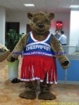 Brown bear sports mascot costume