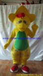 Yellow Barney cartoon mascot costume