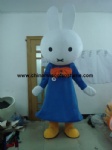 Blue dress Miffy adult mascot costume